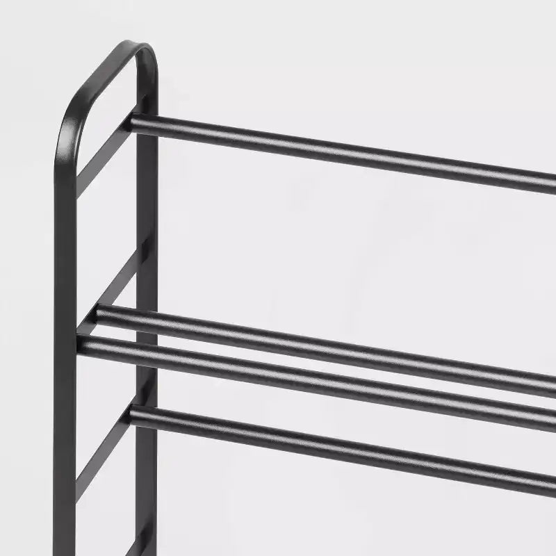 Scarpiera in Metallo a 3 Livelli – Organizer Autoportante, Contiene 9 Paia, 74x18x74 cm, Nera