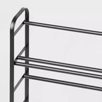 Scarpiera in Metallo a 3 Livelli – Organizer Autoportante, Contiene 9 Paia, 74x18x74 cm, Nera