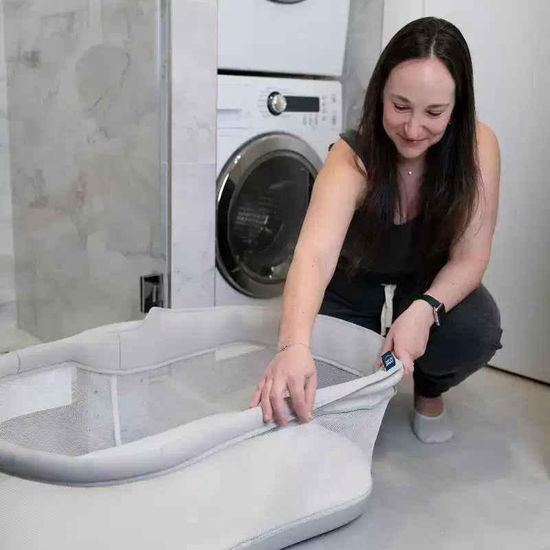 Culla da Comodino Girevole con Parete Abbassabile – Grigio, Capacità 9 kg