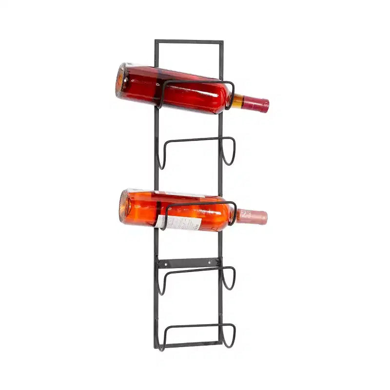 Industrial Metal Wall Wine Rack Black - Olivia & May