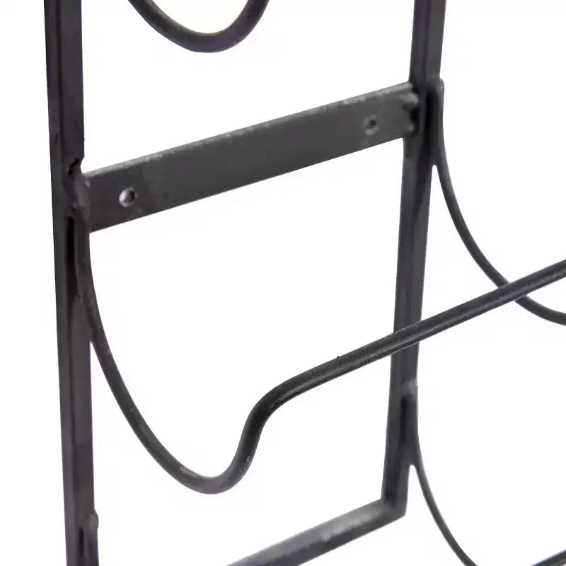 Portabottiglie da parete in metallo industriale - Nero