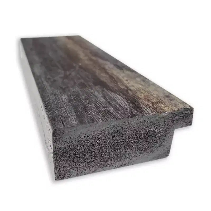 Specchio da Parete Quadrato Incorniciato 24" x 24" con Bordo Smussato – Finitura Carbone Rustico
