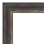 Specchio da Parete Quadrato Incorniciato 24" x 24" con Bordo Smussato – Finitura Carbone Rustico