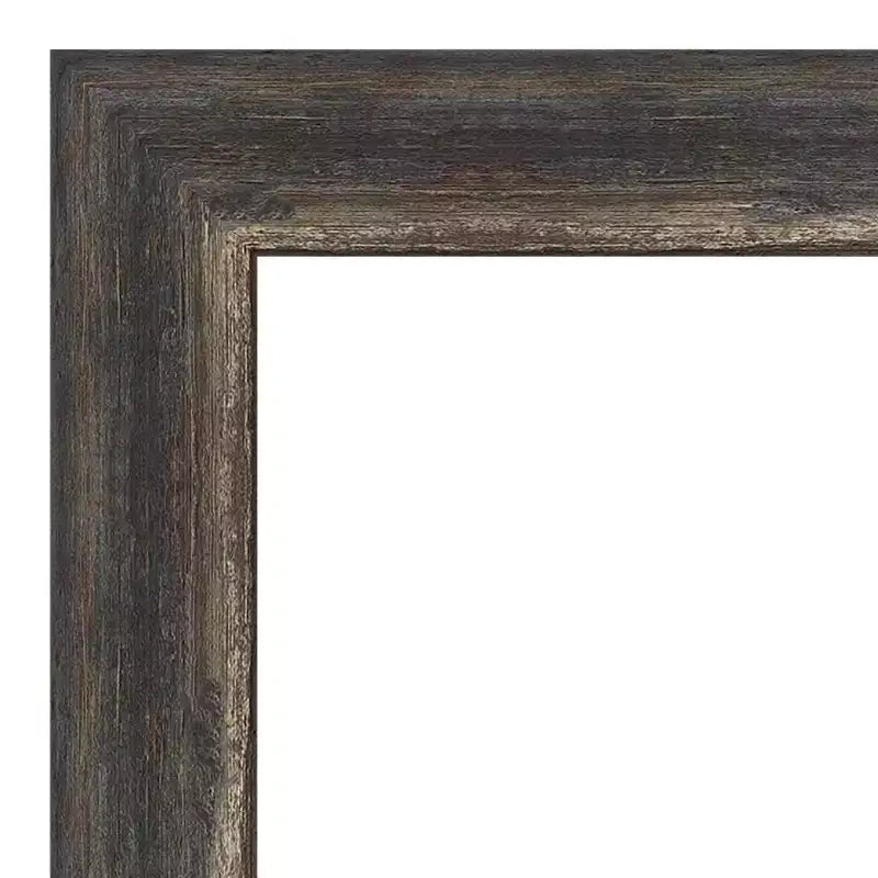 Specchio da Parete Quadrato Incorniciato 24" x 24" con Bordo Smussato – Finitura Carbone Rustico