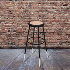 Set di 2 sgabelli da bar Hampden Furnishings regolabili in altezza da 81 a 99 cm, in acciaio resistente, colore nero: telaio rotondo moderno, capacità 136 kg