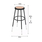 Set di 2 sgabelli da bar Hampden Furnishings regolabili in altezza da 81 a 99 cm, in acciaio resistente, colore nero: telaio rotondo moderno, capacità 136 kg