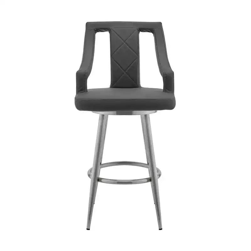 Sgabello da bar girevole da 26" con altezza da bancone, rivestimento in similpelle e struttura in acciaio