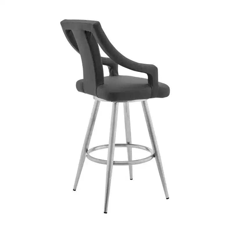Sgabello da bar girevole da 26" con altezza da bancone, rivestimento in similpelle e struttura in acciaio