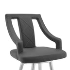 Sgabello da bar girevole da 26" con altezza da bancone, rivestimento in similpelle e struttura in acciaio