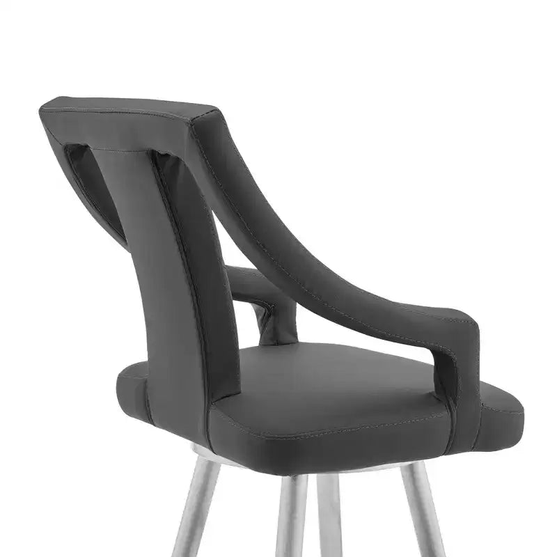 Sgabello da bar girevole da 26" con altezza da bancone, rivestimento in similpelle e struttura in acciaio