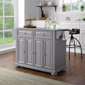 Carrello da cucina con isola e piano in acciaio inox e contenitore