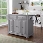Carrello da cucina con isola e piano in acciaio inox e contenitore