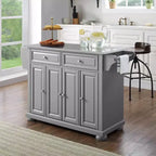 Carrello da cucina con isola e piano in acciaio inox e contenitore