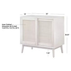 Credenza a muro con ante scorrevoli in rattan – Finitura naturale, stile moderno di metà secolo