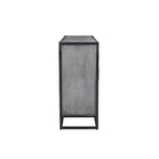 Credenza in legno di mango con struttura in metallo, finitura grigia – 3 cassetti e 2 ante