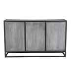 Credenza in legno di mango con struttura in metallo, finitura grigia – 3 cassetti e 2 ante