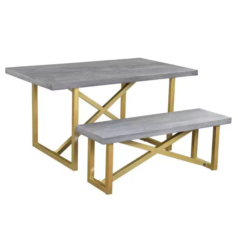 Tavolo da pranzo in legno di mango da 180 cm con finitura grigia