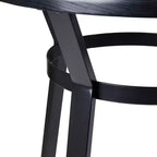 Tavolo da Bar 104,77 cm in Acciaio con Piano in Legno Massello di Olmo, Nero, 2 Posti