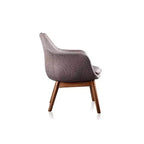 Poltrona d'Appoggio Mid-Century Moderna in Twill Grigio