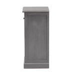 Comodino a 3 cassetti con frontali in rattan, grigio