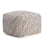Pouf quadrato nero/avorio