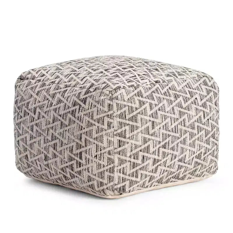 Pouf quadrato nero/avorio