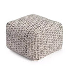 Pouf quadrato nero/avorio