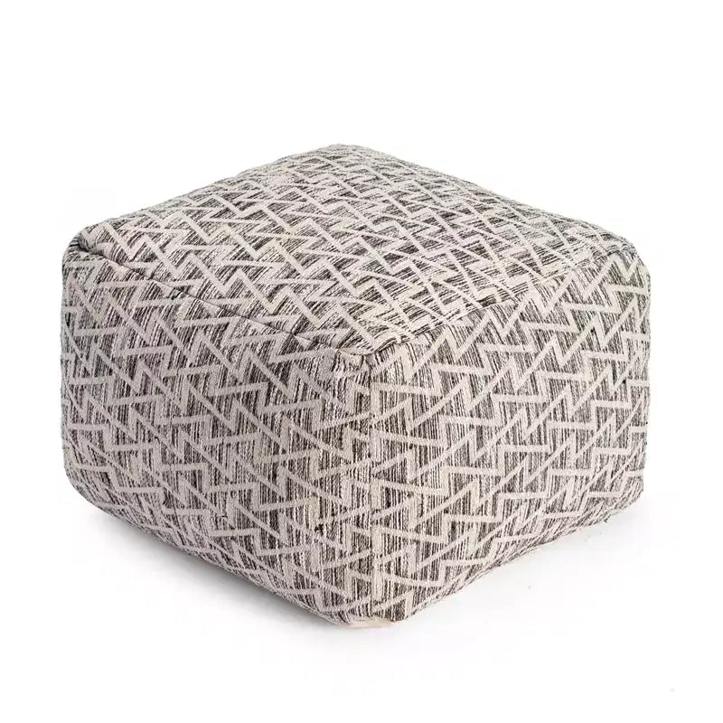 Pouf quadrato nero/avorio