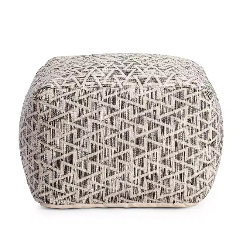 Pouf quadrato nero/avorio