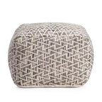 Pouf quadrato nero/avorio