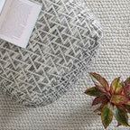 Pouf quadrato nero/avorio