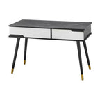 Lifestorey Silas 2 Drawer Mid-Century Modern Desk Black