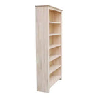 Libreria Shaker non rifinita 183 x 96 cm – Pará in legno massiccio, 6 ripiani