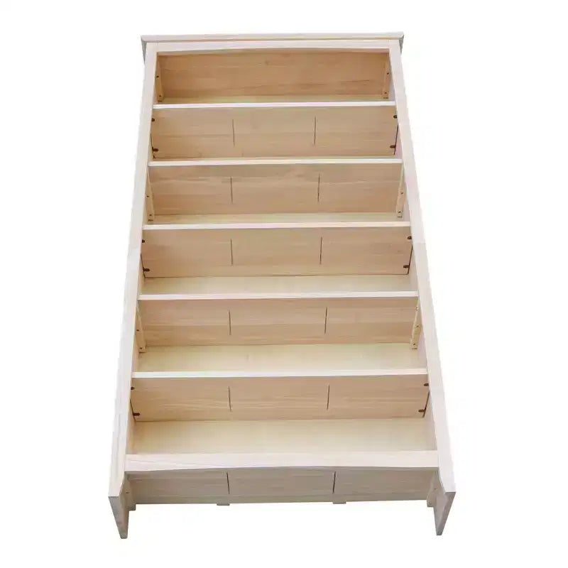 Libreria Shaker non rifinita 183 x 96 cm – Pará in legno massiccio, 6 ripiani