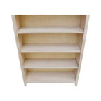 Libreria Shaker non rifinita 183 x 96 cm – Pará in legno massiccio, 6 ripiani