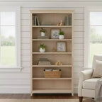 Libreria Shaker non rifinita 183 x 96 cm – Pará in legno massiccio, 6 ripiani