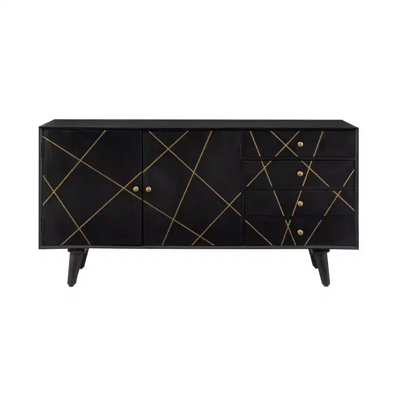Consolle da 58" in stile moderno di metà secolo con cassetti
