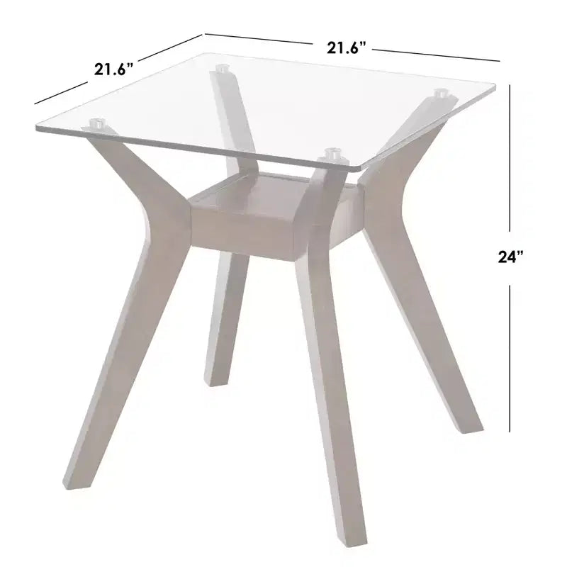 Tavolino finale con piano in vetro – Finitura noce, Stile Mid-Century Modern