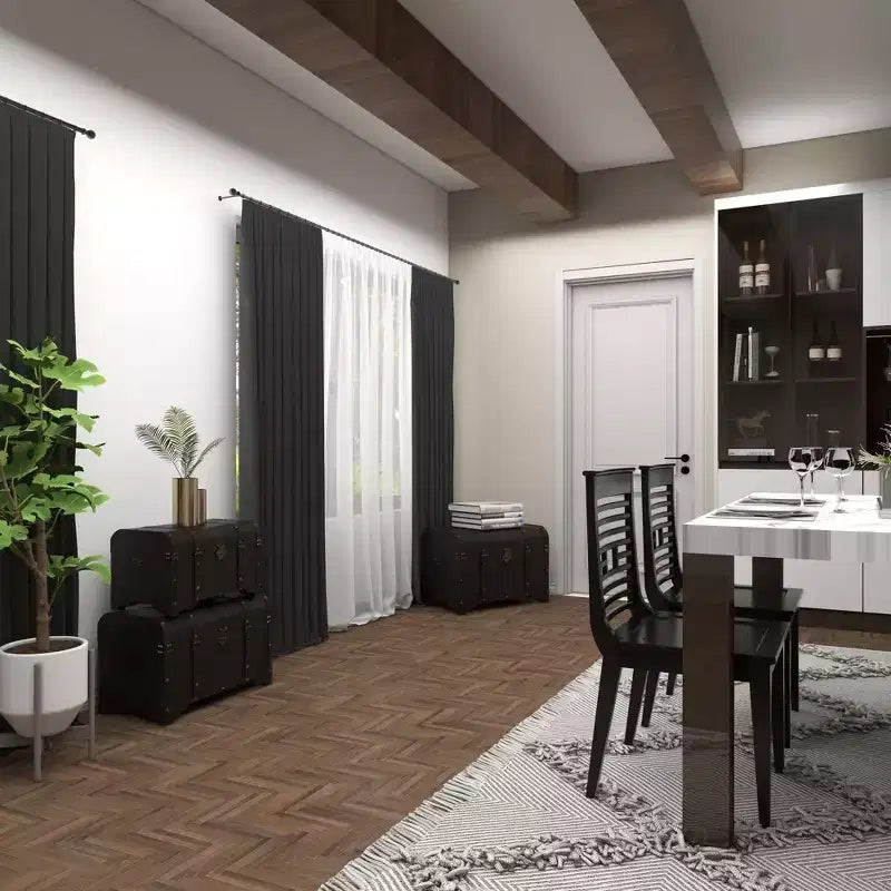 Set di 3 Bauli Decorativi Contenitori – Marrone Scuro, Finitura Anticata