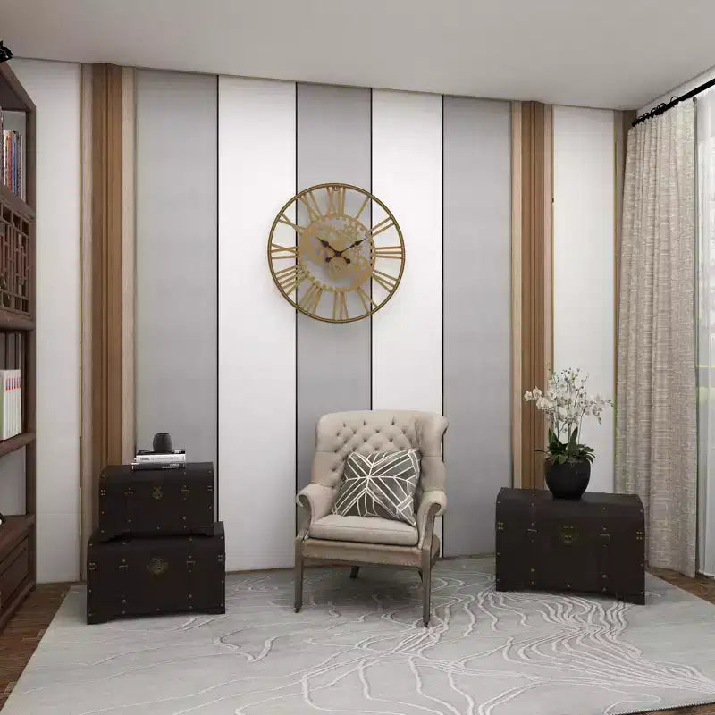 Set di 3 Bauli Decorativi Contenitori – Marrone Scuro, Finitura Anticata