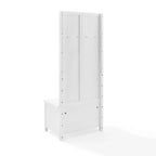 Ingresso con panca contenitore – Bianco, schienale a spina di pesce, 4 ganci