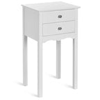 Tavolino con 2 Cassetti – MDF Bianco