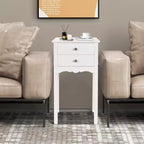 Tavolino con 2 Cassetti – MDF Bianco