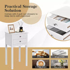 Tavolino con 2 Cassetti – MDF Bianco