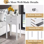 Tavolino con 2 Cassetti – MDF Bianco