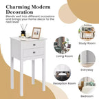 Tavolino con 2 Cassetti – MDF Bianco