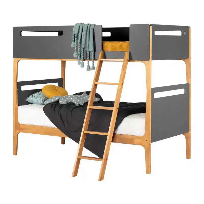 Letto a castello matrimoniale moderno con struttura in legno laminato