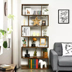 Libreria a 6 ripiani a forma di S con ripiani espositivi – Caffè