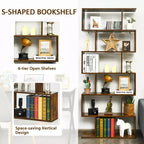 Libreria a 6 ripiani a forma di S con ripiani espositivi – Caffè