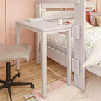 Letto a castello a L in stile rustico con scrivania, matrimoniale sopra queen size